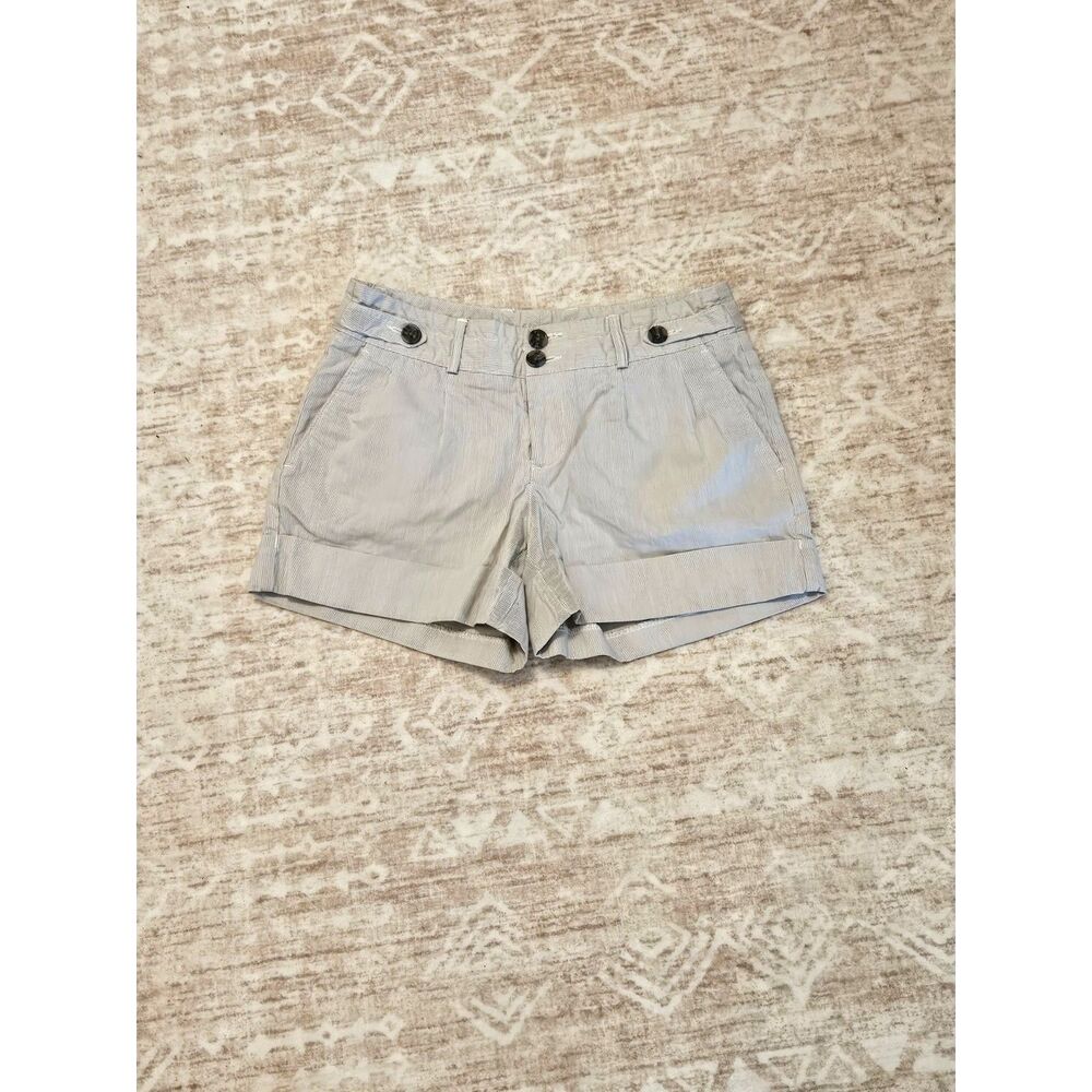 Banana Republic Martin Fit Cotton Shorts Striped Navy Blue Women's 0